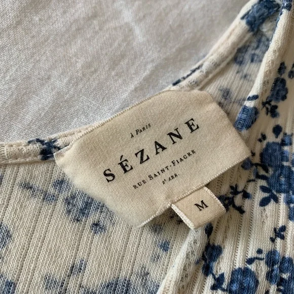 Sezane Celia T-Shirt in Rosa Blue - Picture 6 of 8